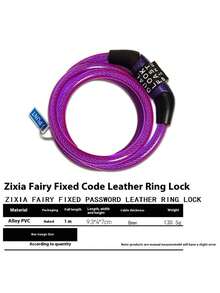 1个自行车锁，密码锁，电动自行车锁，电池自行车锁，防盗橡胶环锁，与紫霞同款山地自行车锁，自行车锁，头盔锁 - 彩色 - 查看 3