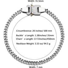 - Cadena de acero inoxidable para hombres y mujeres, hebilla de liberacin lateral gruesa y collar de cadena cubana de mm de ancho y 20 pulgadas de largo 1 unidad Mediano, Zinc, Sin - inicial - Ver 7