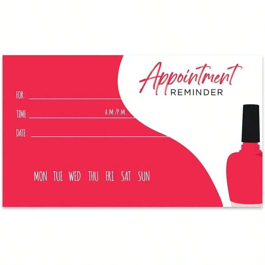 Andaz Press Nail Salon Appointment Business Cards For Nail Spa, Client Reminder, Nail Boutique Bar, Eyelash Extension, Beauty Spa, Manicures, Pedicure, Waxing, Threading, Bulk 100 Cards, 2 X 3.5-Inch - ColorN - 查看 1
