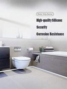 1 Pc Countertop Bathroom Water Barrier Strip, Silicone Material, Solid Flexible Bathroom Water Stopper, Suitable For Sinks And Countertops, Classic Style, Kitchen Sink Water Barrier - Multicolor - View 7