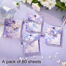 1 pieza/4 piezas, 60/240 hojas, Notas adhesivas de la colección Sueño de Mariposa, Notas moradas, Pegatinas de planificación, Pegatinas reutilizables, Perfectas para diarios manuscritos, Útiles escolares y de oficina, Regalo perfecto - Unitalla - Ver 9