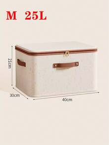 1pc Foldable Storage Box - Durable & Spacious Dual Zipper Storage Bin With Faux Leather Handle, Portable Clothes Storage Box For Home, Under Bed - Multicolor - View 12
