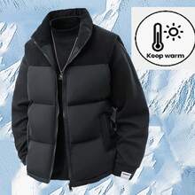 Men's Cotton Padded Vest, Stand Collar, Warm Padded Coat, Sleeveless Cotton Coat For Men - Black - View 12