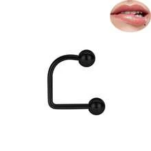 1-3pcs Medusa Piercing Jewelry Monroe Lip Rings For Women And Men Stainless Steel Hypoallergenic 18K Gold Plated U-Shaped Ball Tragus Cartilage Earrings For Teen Girls Punk Pierced Body Jewelry Set