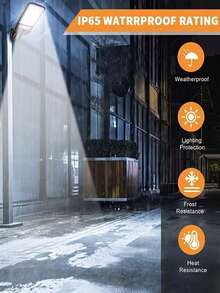 1pc Outdoor Solar Wall Light, 108 COB Chips, Motion Sensor, 3 Lighting Modes, 270° Adjustable Angle, 1200mAh Solar Charging + Remote Control, Bright Night Light With Projection Function, Remote Control Included, Suitable For Garden/Patio/Pathway/Villa, Holiday Decor Gift - Choose 1/2/4/6/8pcs - Black - View 5