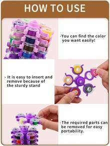 1 szt. Kreatywne i praktyczne pudełko do przechowywania szpulek lub zestaw składający się z wieży i szpulek, do przechowywania zwykłych plastikowych lub metalowych szpulek do maszyn do szycia, wielofunkcyjny uchwyt na szpulkę, akcesoria do szycia - Wielokolorowe - Zobacz 11