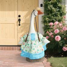 Porch Goose Outfit, Floral Dress With Hat Holiday Goose Statue Clothes Garden Decoration - Colorful - View 3