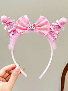 1 pièce Serre-tête mignon Kuromi de Sanrio, accessoire de cheveux polyvalent et doux de dessin animé