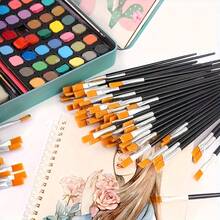 70支专业艺术家画笔套装 - 黑色尼龙刷毛，包含平头和尖头，适用于丙烯、油画、水彩、肖像画和岩画。多用途艺术工具，适用于画布、人体彩绘和手工艺品 - 专业艺术用途 - 均碼 - 查看 7