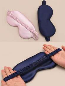 1 pieza/2 piezas Máscara para dormir que bloquea la luz, máscara de ojos de seda de imitación de doble cara, máscara de ojos transpirable de varios colores con banda elástica envuelta, máscara de ojos suave y cómoda como regalo - Multicolor - Ver 9