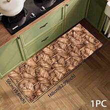 1 buc. Model floral 2D, covoraș de podea cu design plat din frânghie de in fals, pernă de protecție pentru podea de bucătărie, covoraș confortabil pentru picioare, covor pentru sufragerie, dormitor, baie, spălătorie, birou, decor pentru casă și interior