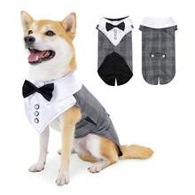 Dog Tuxedo Dog Suit And Bandana Set, Dogs Tuxedo Wedding Party Suit, Dog Prince Wedding Bow Tie Shirt Formal Dog Wedding Attire For Chihuahua, Boston Terrier, Bichon, CorgiGolden Retriever Samo Bulldogs - Grey - View 12