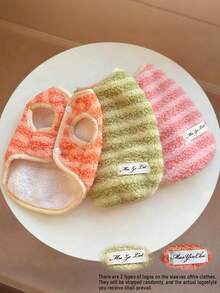 Pet Clothes Dog Cold Weather Coats - Soft Versatile Striped Vest, Dog Fleece Jacket Dog Coat For Small Medium Dogs And Cats, Cat Clothes