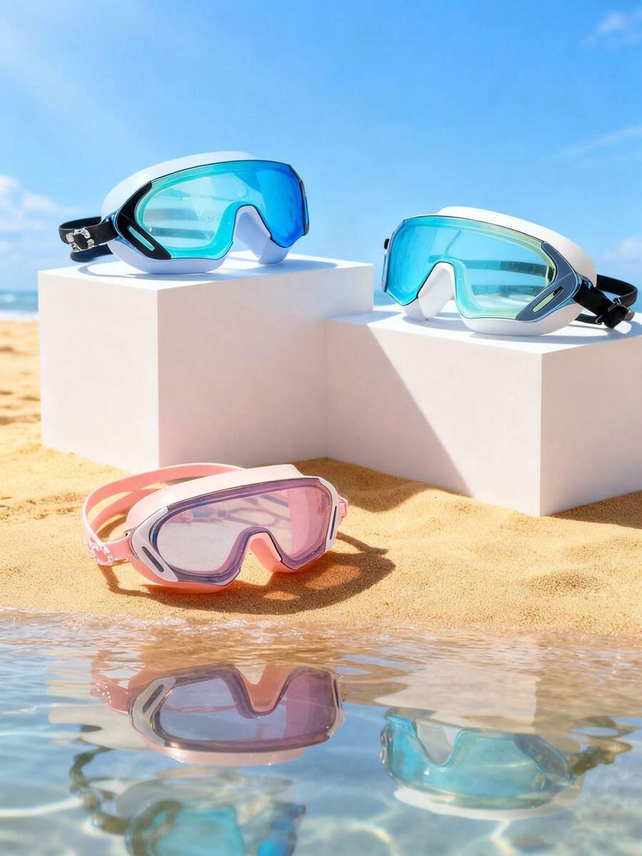 Adult Large Frame Swimming Goggles - Anti-Fog, UV-Proof, Water-Proof, 180° Wide Angle Unisex Swimming Goggles For Men And Women Pool Open Water - Multicolor - View 1
