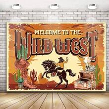 Western Backdrop Horses Birthday Western Cowboy Theme Backdrop Wild West Party Wall Decorations Western Party Photo Booth Props Supplies Decoration Supplies 71x 49 inch - inicial - Ver 2