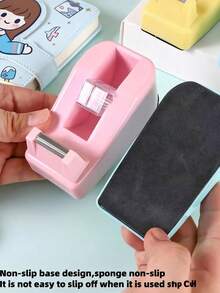 Fashionable Creative Desktop Tape Dispenser - Cute & Stylish Office Tape Cutter With Non-Slip Base - Ideal For Office Or Home Use, Available In Multiple Colors, Perfect For Back To School Season - Multicolor - View 5