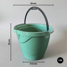 7.5 Liter Cleaning Bucket Set + Dish Soap Dispenser Sink Organizer For Home Use - 1 Bucket + 1 Mint Green Detergent Dispenser - View 3