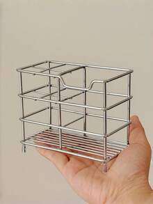 1个不锈钢牙刷架，多功能牙膏架牙刷收纳架，浴室梳妆台整理架，化妆品架，沥水架，浴室用品，牙刷架，浴室配件，牙刷盒，装饰 - 銀色 - 查看 5