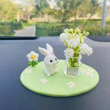 Thảm cỏ bốn lá hình hoa cúc dễ thương, sáng tạo, phụ kiện trang trí, phụ kiện để bàn ô tô mini. Decal cao su hình thỏ và mèo dễ thương, bình hoa mini có tượng động vật đáng yêu. Thích hợp trang trí nội thất ô tô. - Nhiều màu - Xem 17