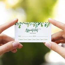Andaz Press Greenery Leaves Appointment Business Cards For Hair Salon, Client Reminder, Office, Massage, Grooming, Dental, Medical Doctor, Therapist, Hair Stylist, Nail Salon, 100-Pack, 2 X 3.5-Inch - ColorG - 查看 2