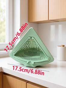 Sink Accessories, Food Waste Disposer, Triangular Drain Basket, Kitchen Strainer, Storage Rack With Drip Tray, Vegetable & Fruit Washing Basin With Rice Residue Filter - Multicolor - View 7
