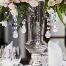 10/20/30 Pcs Ramadan Decoration Ramadan Decoration Wedding Decoration Event Party Centerpiece Decor Teardrop Crystal Christmas Ornaments For Tree Decorations, Hanging Clear Acrylic Snowflake Ornaments For Christmas Tree Indoor Home Decor, Snow Flake Stars Winter Wonderland Party Supplies - TearDrop - View 3