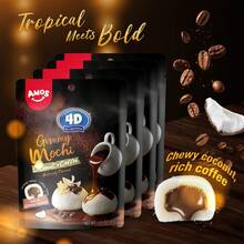 AMOS 4D Coconut Coffee Mochi Gummy Candy, Chewy Coconut Rich Coffee Flavored 1.41oz Packs-Taste Snack Gummy Candy, Coconut Coated Coffee Filled, Novelty Candy, Glutenfree Snack, Tropical Meets Bold - 1 Gói - Xem 3