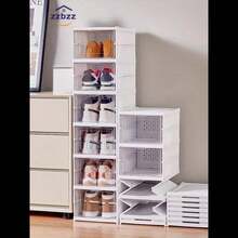 Transparent Stackable Foldable Shoe Storage Box, Thick Dust-Proof High-Top Shoe Rack - Multicolor - View 12