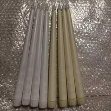 2/6/12/48支装逼真无焰LED蜡烛 - 电池供电，闪烁锥形设计，完美适用于万圣节、圣诞节、婚礼、教堂仪式和情人节 - 优雅白色锥形蜡烛，饰有水晶装饰，不含电池 - 暖光 - 查看 19