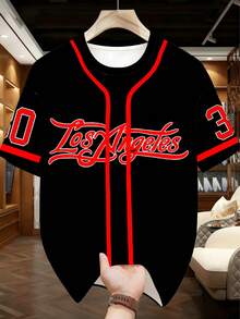 Men's Minimalist "Color Block Los Angeles Letter" Graphic Tracksuit - Polyester Knit Fabric, Round Neck Design, Drawstring Shorts, Pocket Details, Regular Fit, Suitable For Plus Size - Black - View 3