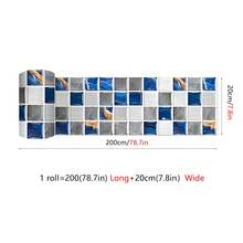 1 Roll Of 2-Meter-Long Self-Adhesive Waterproof PVC Wallpaper, Multi-Color Mosaic Squares For Free Cutting And Home Decoration. Ideal For Kitchen Applications And Interior Beautification In Living Rooms, Kitchens, Bedrooms, Bathrooms, Staircases, Accent Walls, Floors, Walls, And Holiday Backdrops - Multicolor - View 14