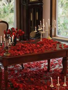 500/1000片人造玫瑰花瓣，仿真玫瑰花瓣，浪漫手工散花，无纺布材质，层叠花瓣，散花，告白花材，适用于情人节、婚礼等场合 - 彩色 - 查看 8