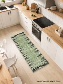 1pc Faux Wool Bohemian Geometric Pattern Kitchen Rug & Mat, Bedroom Carpet, Machine Washable, Suitable For Kitchen, Laundry Room, Bathroom, Bedroom, Living Room, Entryway, All Season, Soft & Comfortable, Minimalist Design - Green - View 16