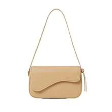 Bolsa Feminina Pequena de Ombro Mini Tiracolo de Fechamento Magnético Dia a Dia - Bege - Visão 1
