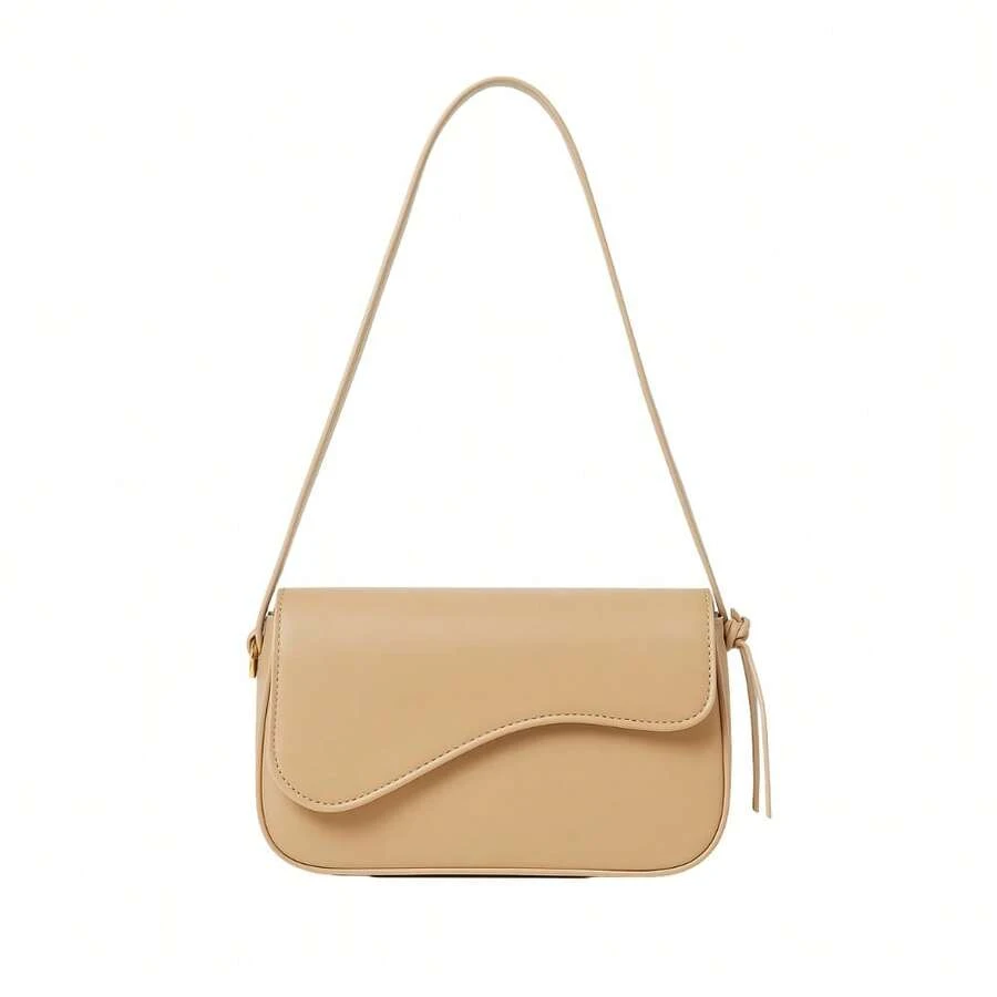 Bolsa Feminina Pequena de Ombro Mini Tiracolo de Fechamento Magnético Dia a Dia - Bege - Visão 1