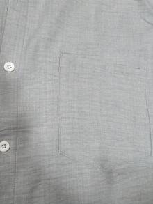 Plus Size Men's Casual Basic Button-Down Lightweight Short Sleeve Shirt - Light Grey - View 5