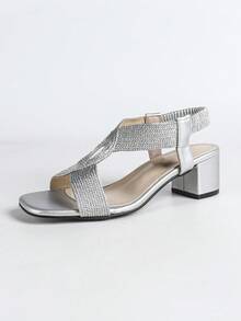 Summer Bestseller Rope Criss-Cross Strap High/Low Heel Silver Women Sandals - Silver - View 6