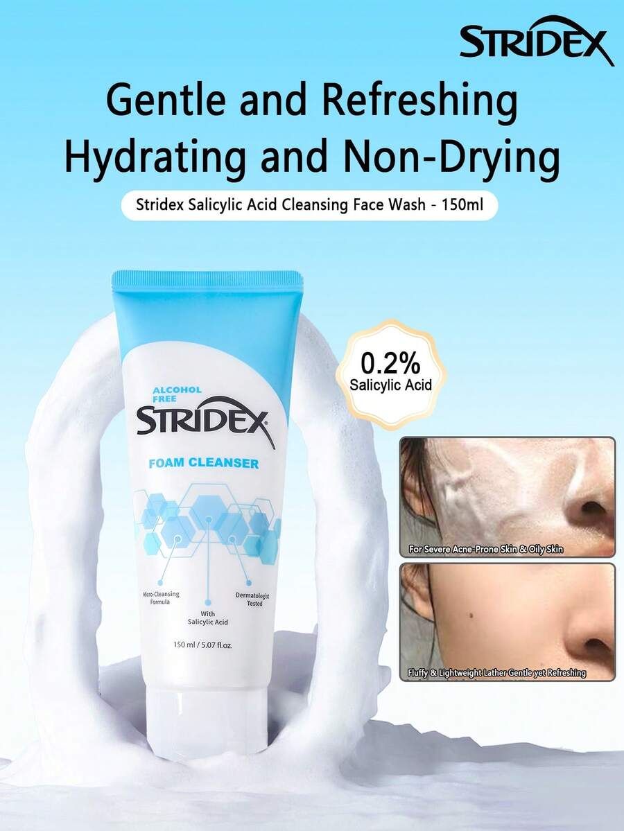 Salicylic Acid Facial Cleanser, Oil Control & Exfoliating, Gentle Cleansing, Non-Drying, Amino Acid Facial Wash Foam, Suitable For Both Men And Women
