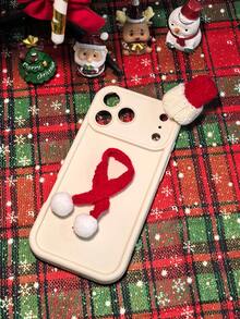 圣诞节最新创意手机壳 | DIY配件 - 柔软保暖的帽子围巾 | 兼容苹果17 Air/17 Pro Max、S25 Ultra/S25 FE、红米Note 13 | 镜头全覆盖保护 | 防震防摔，适用于苹果13/16、A56 5G、苹果13 Mini、苹果17手机壳、Xiu's Friends、OPPO Reno 14f 5G、A57、S26 Ultra、S26 - 白色 - 查看 4