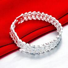 Elegant 925 Sterling Silver Plated Bracelet For Women, Classic Wide Coin Design, Hypoallergenic, Versatile Jewelry With For Daily Wear & Special Occasions, Ideal Mother'S Day Gift - Silver - View 2