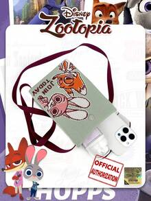 疯狂动物IP卡通尼克和朱迪翻盖斜挎包，小钱包，外出必备，手机袋，轻便可折叠单肩包，适合日常聚会、派对、购物、日常搭配、节日礼物 - 彩色 - 查看 5