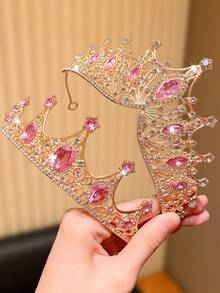 2pcs Pink Princess Crown, Gifts For Girls, Party Headband, Holiday Party Decoration, Wedding Bridal Tiara, Cosplay Accessories - Multicolor - View 5