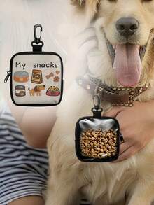 1pc Dog Print Semi-Transparent Dog Treat Bag, Pet Training Set With Hook And Zipper - Pet Poop Bag, Small Dog Pet Training Walking Bag - Multicolor - View 7