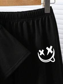 Bộ áo thun ngắn tay in chữ và quần nỉ cho bé trai - màu đen - Xem 3