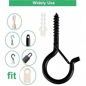 Heavy-Duty Screw-In Hooks, Galvanized Metal Hooks For Hanging Plants, String Lights, Wind Chimes, Indoor/Outdoor Decorations