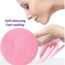 12/36 Pcs/Bag Super Soft Facial Sponge Puff Compressed PVA Sponge Dry Strips Exfoliating Cleansing Makeup Sponge - Pink - View 7