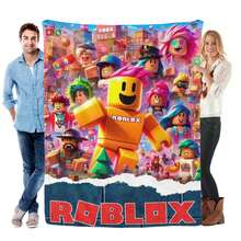 1pc Game Cartoon Print Flannel Blanket, Soft Polyester Fiber Blanket, Suitable For All Seasons, Comfortable Bed Sheets, Sofas, Camping, Travel, Office Essentials, Perfect Holiday Gifts, Couple Gifts, Multiple Sizes To Choose From, Pet Friendly Home Decoration, Party Decoration, Lightweight And Durable Design, Modern Style, Pet Owner's Choice - Multicolor - View 1