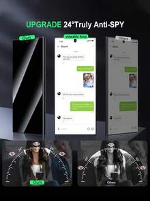 Bộ 3 miếng dán bảo vệ màn hình chống nhìn trộm tương thích với Samsung Galaxy S26 Ultra/S26/S26 Plus/S26 Edge/S25 Ultra/S25/S25 Plus/S25 Edge/S24/S23/S22/A17/A16/A15/A55/A54, màu đen mờ, chất liệu kính cường lực (có chức năng nhận diện vân tay), độ cứng 9H, kính cường lực chống nhìn trộm, không bọt khí. - màu đen - Xem 3