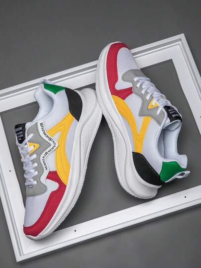 Men's Low-Top Multicolor Athletic Shoes – Combining Breathability And Comfort With Urban Fashion Style, Ideal For Everyday City Wear And Suitable For Year-Round Use.