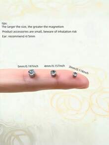 6 Pairs Of Ear Decorations With Silver Inlaid With White Diamonds Of 3/4/5mm. From Daily Elegance To Eye-Catching At Parties, These Multi-Sized Diamond Ear Decorations Are Perfect As Holiday Gifts. - Multicolor - View 7